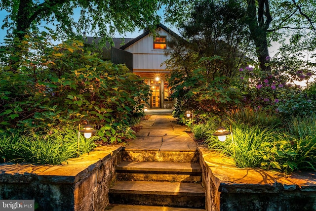 exterior space with french doors and a patio