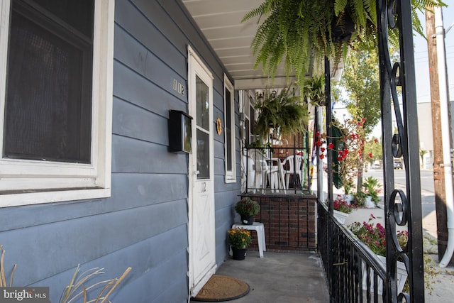 view of home's exterior featuring a porch