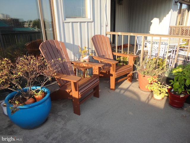 balcony with a patio area