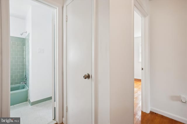 hallway featuring light hardwood / wood-style floors