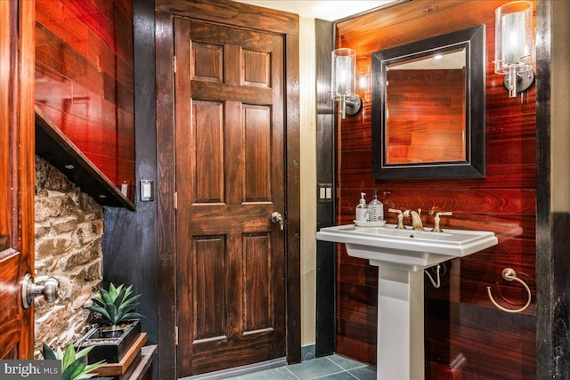 bathroom featuring tile patterned flooring