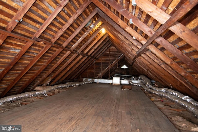 attic with an upstairs landing