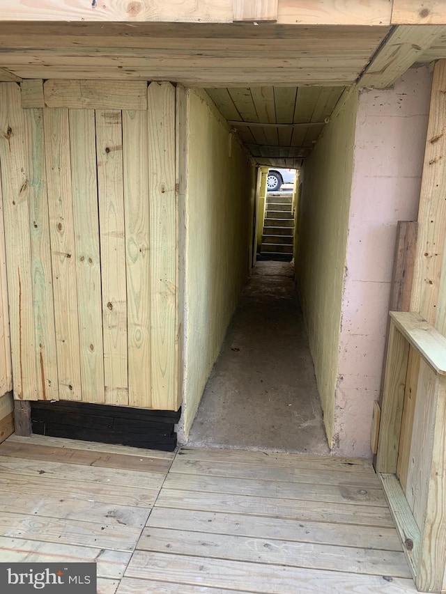 hall featuring light wood-style floors