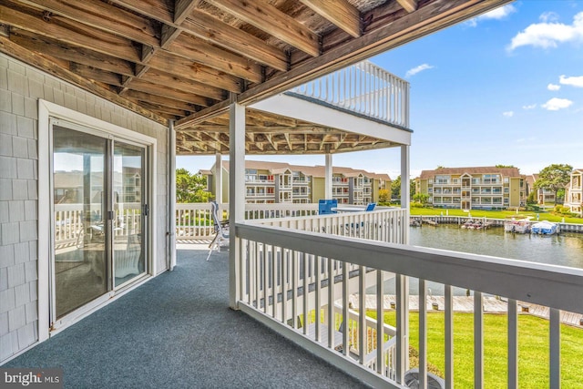 balcony with a water view