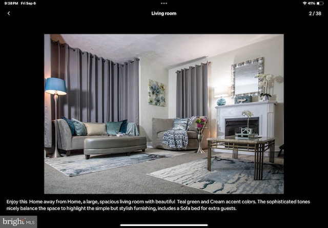 view of carpeted living room