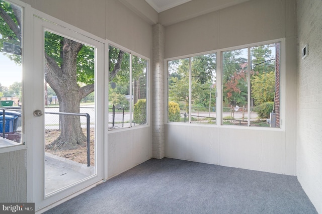 view of unfurnished sunroom