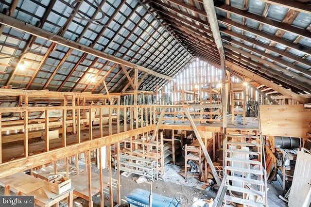 interior space featuring lofted ceiling