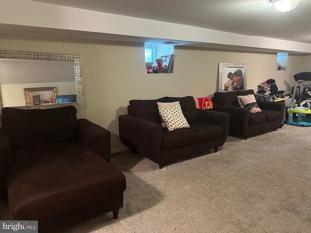 view of carpeted living room