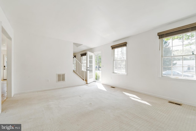 carpeted empty room with a healthy amount of sunlight