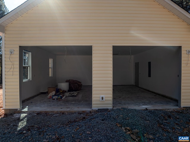 view of garage