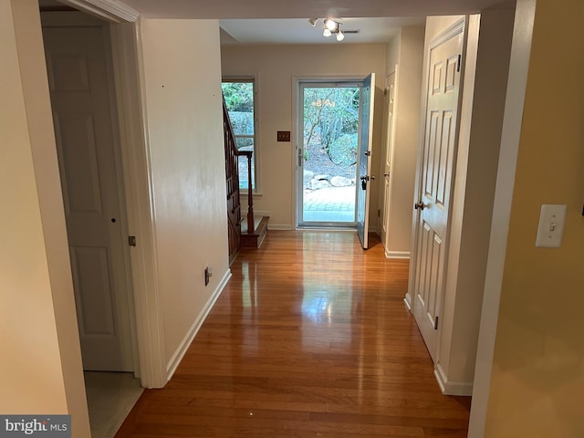 hall featuring hardwood / wood-style flooring