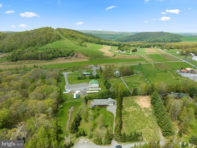 bird's eye view with a rural view