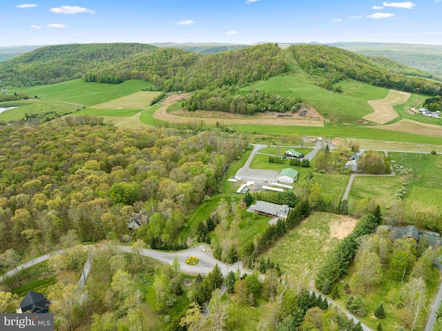 bird's eye view featuring a rural view