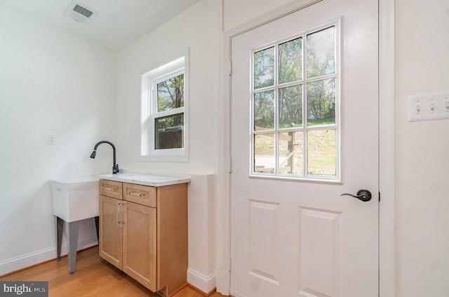 entryway featuring light wood-type flooring