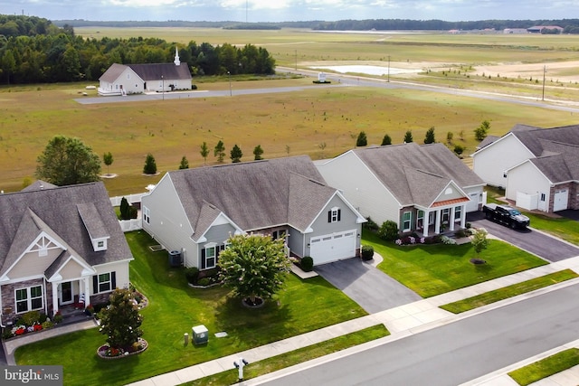 drone / aerial view with a rural view