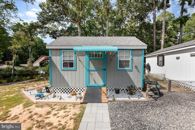 view of shed