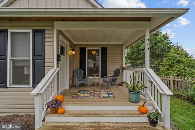 exterior space featuring a porch