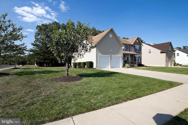 view of side of home featuring a garage and a yard