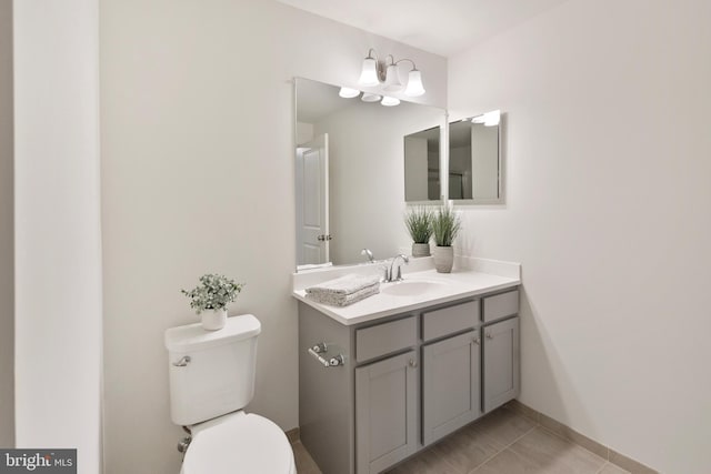 1333 German Driveway, Hanover, MD 21076 - half bathroom featuring vanity, a chandelier, and tile patterned flooring