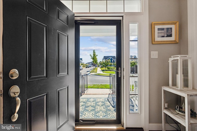 entryway with baseboards