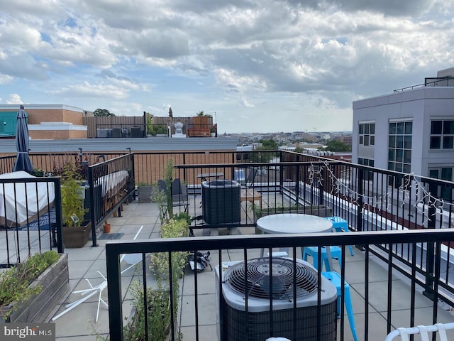 balcony featuring central AC