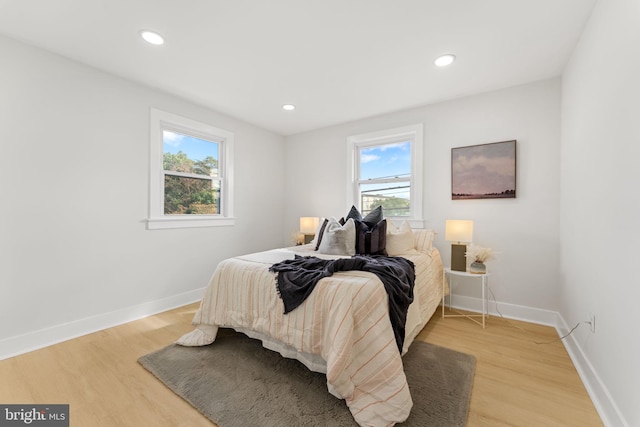 bedroom featuring light hardwood / wood-style floors