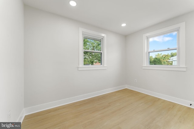 empty room featuring light wood-type flooring