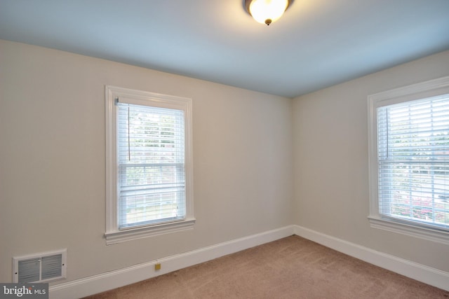 carpeted empty room featuring plenty of natural light