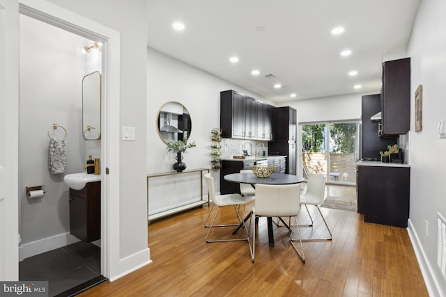 dining area featuring light hardwood / wood-style flooring