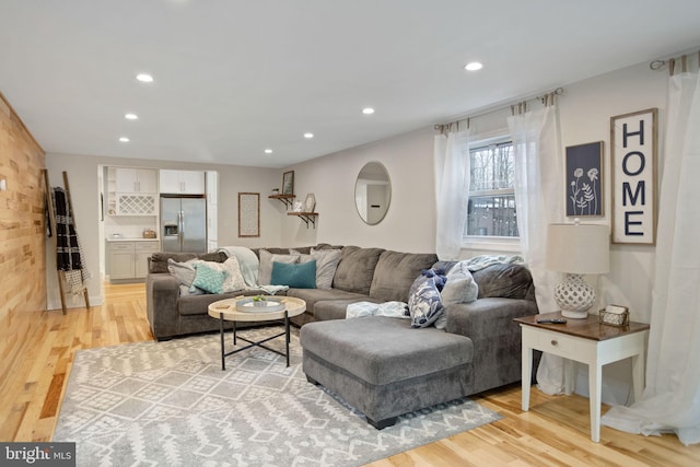 living room featuring light hardwood / wood-style flooring