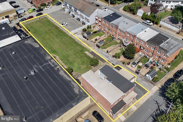 drone / aerial view with a residential view