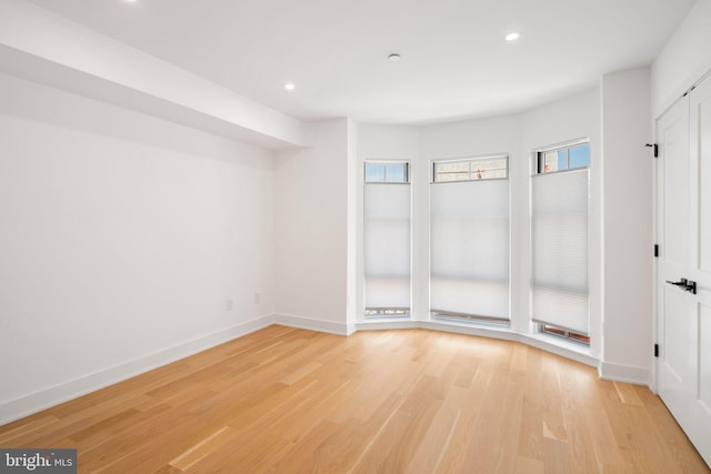 empty room featuring light wood-type flooring