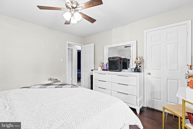 5120 Crittenden St, Hyattsville, MD 20781 - bedroom featuring dark wood-type flooring and a ceiling fan