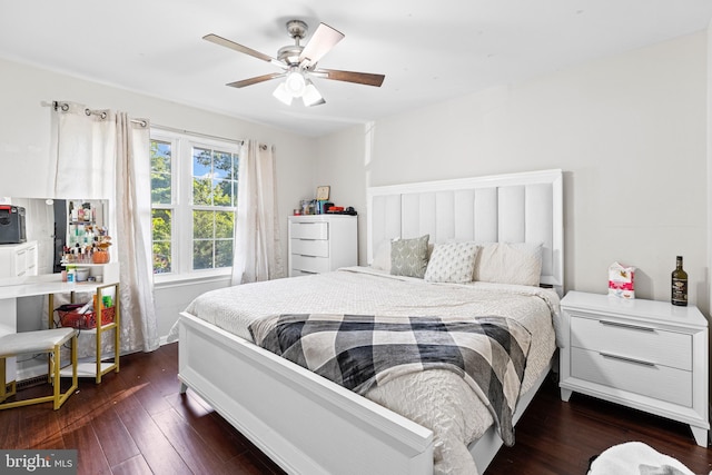 5120 Crittenden St, Hyattsville, MD 20781 - bedroom with hardwood / wood-style floors and a ceiling fan