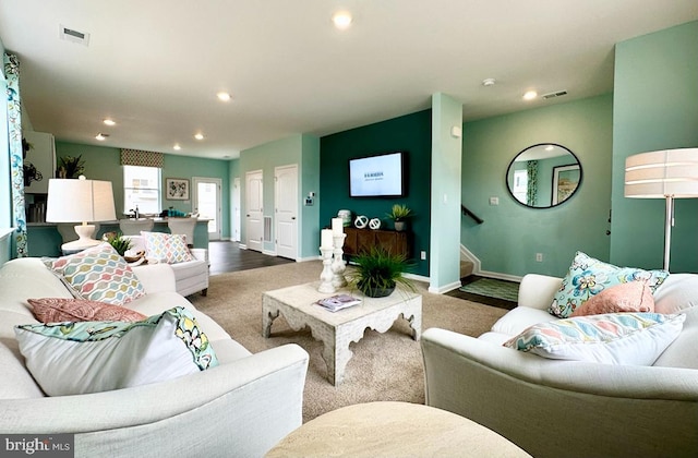 living room featuring wood-type flooring