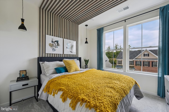 bedroom featuring carpet