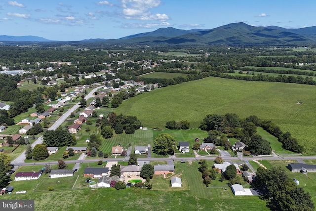 aerial view featuring a mountain view