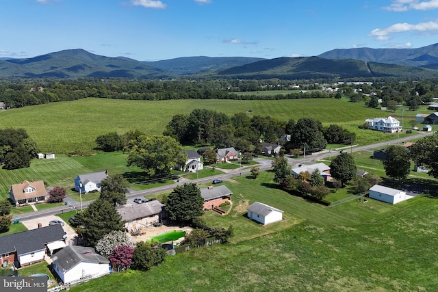 bird's eye view with a rural view and a mountain view