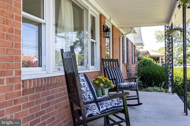 view of patio featuring covered porch