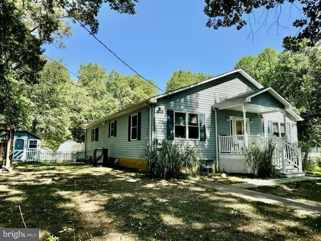 exterior space with a porch