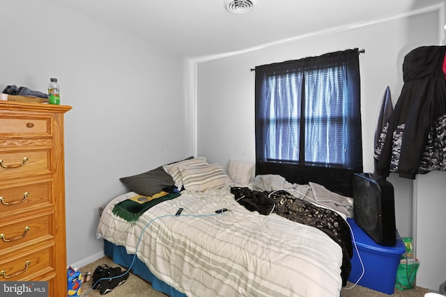 bedroom with carpet floors