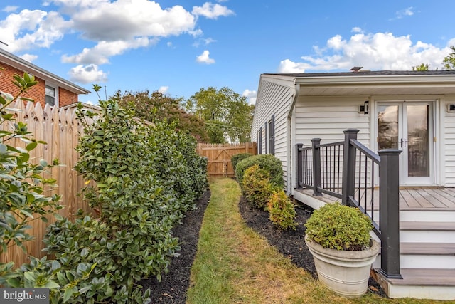 view of yard with a deck