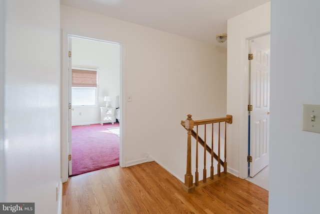 hallway featuring light wood-type flooring