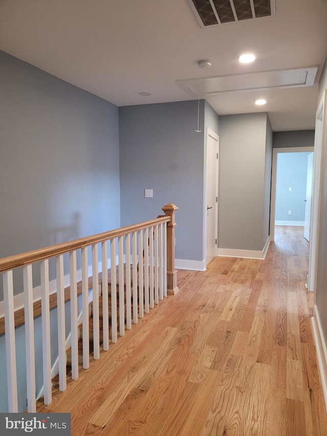 hall featuring light wood-type flooring