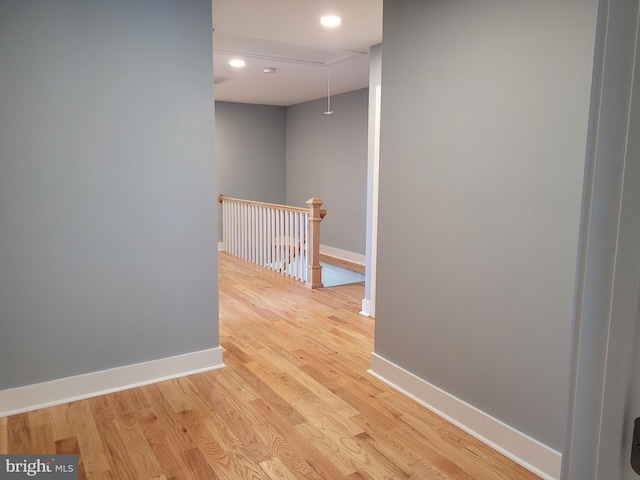 hallway featuring light wood-type flooring