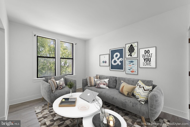 living room featuring hardwood / wood-style floors