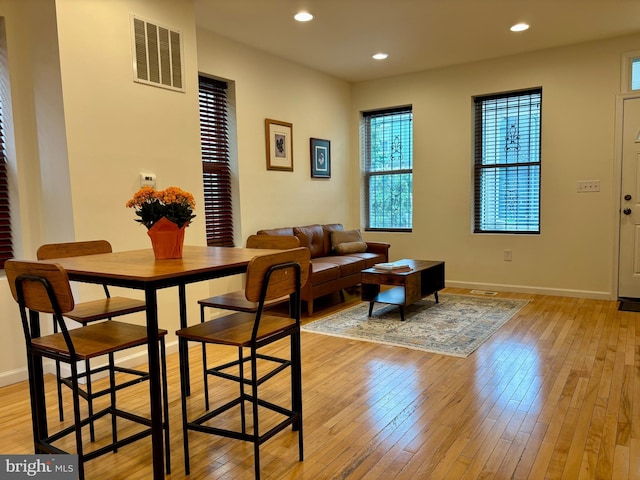 dining room featuring light wood-type flooring