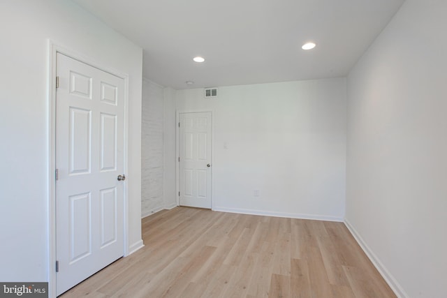 empty room featuring light wood-type flooring