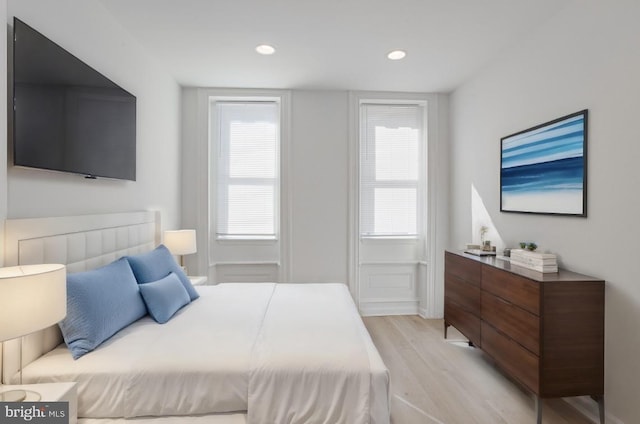 bedroom featuring light hardwood / wood-style flooring