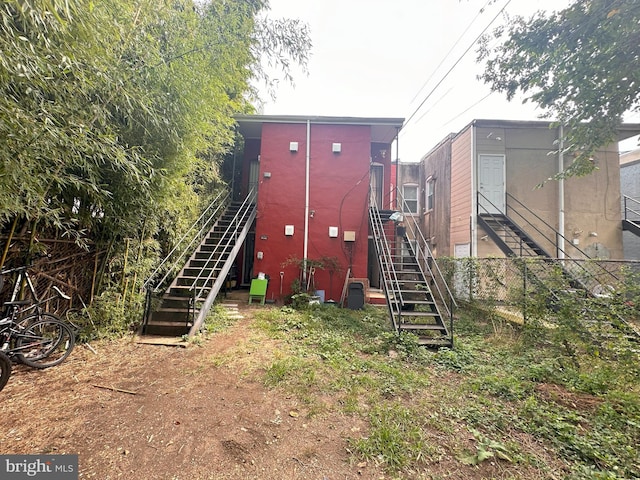 view of play area with stairway